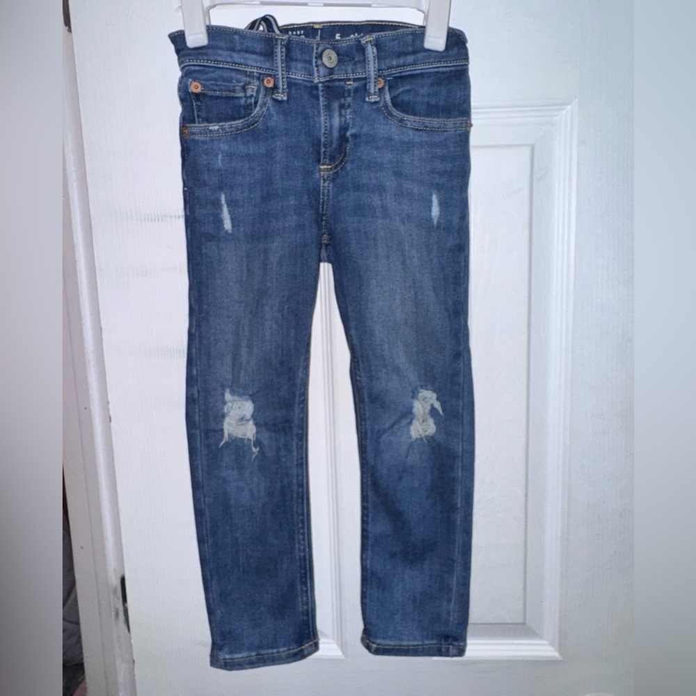 Gap Boys Distressed Skinny Jeans Size 5 Blue Denim